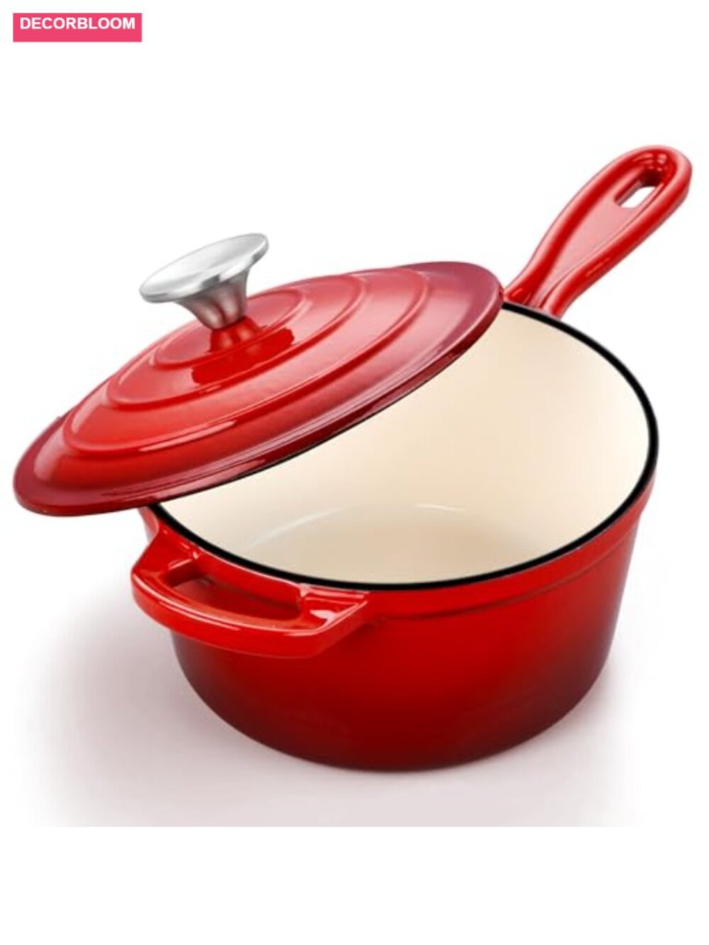 Enamel Cast Iron 3 Quart Saucepan with Lid